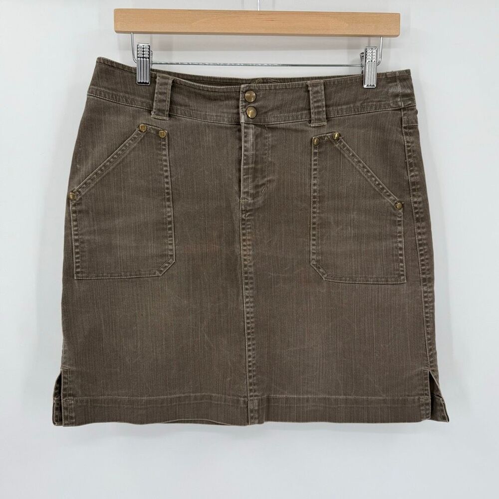 Kuhl Adventure Hiking Skirt Above Knee‎ Pockets Stretch Women 8 Brown Outdoors